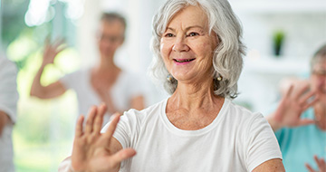 Group doing light exercise together