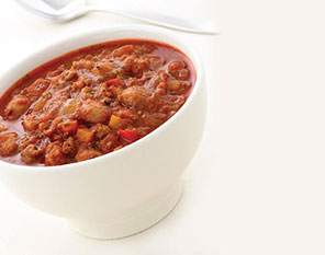 Bowl of chili with beans and meat