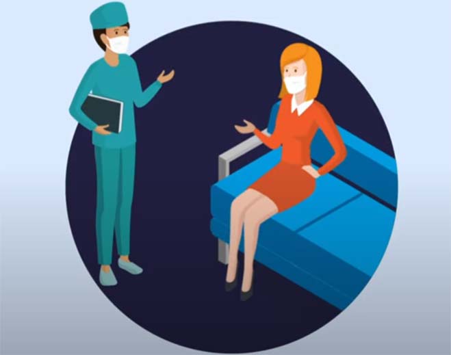 Medical consultation with patient and clinician