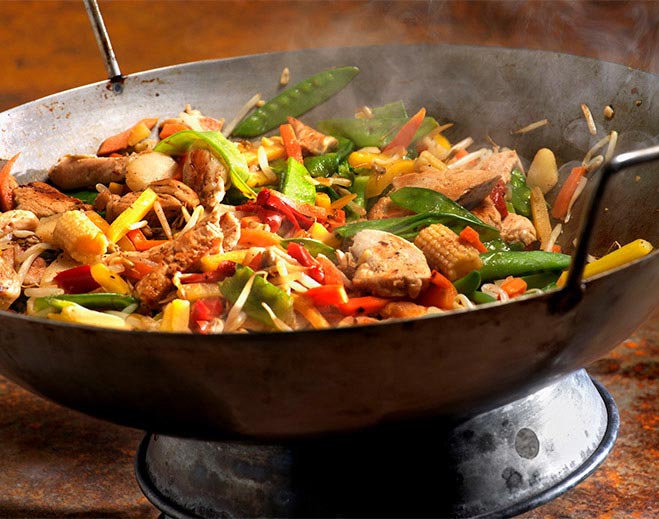 Stir fry with vegetables and chicken