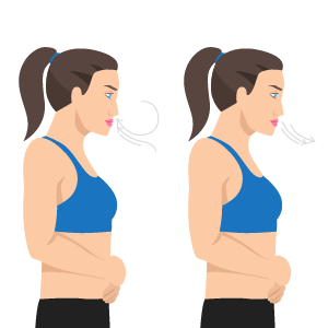 Illustration showing breathing in and out