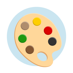 ALL-TENET-Poop Painters Palette-Infographic-300x300-2026 Artist paint palette with multiple color blobs