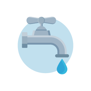 Dripping faucet leaking single drop of water