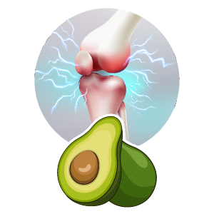Avocado and joint pain relief illustration