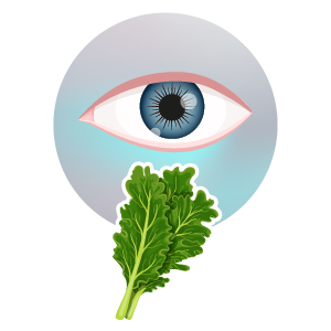 Leafy greens supporting eye health illustration
