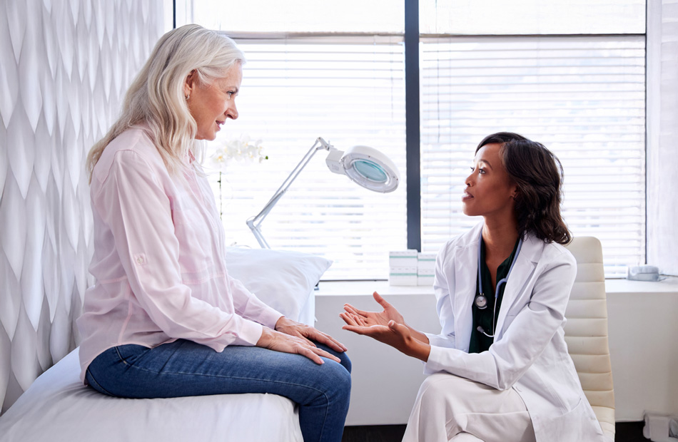 Doctor talking to a patient in a clinic