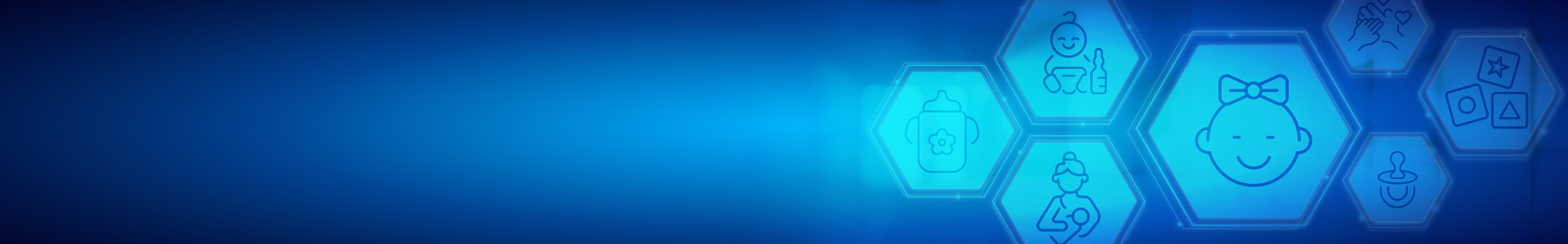 Blue pediatric care icons background