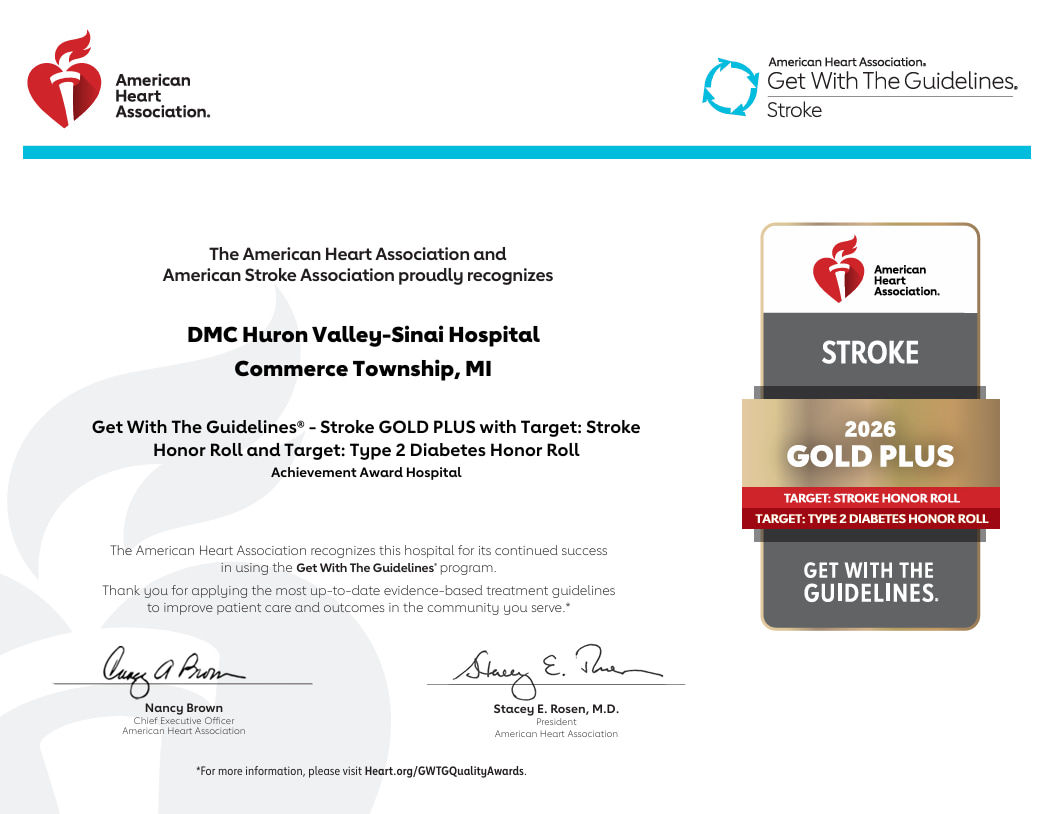 DMC Huron Valley-Sinai Hospital - Stroke GOLD PLUS