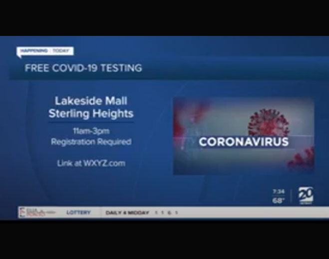 Free COVID-19 testing information graphic