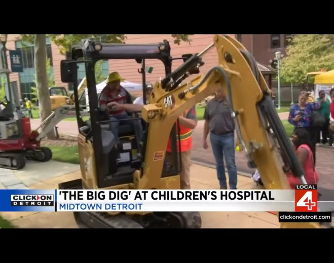 Excavator demonstration at children’s hospital