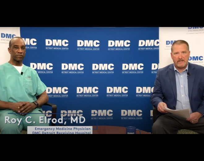 Doctor interview at DMC backdrop