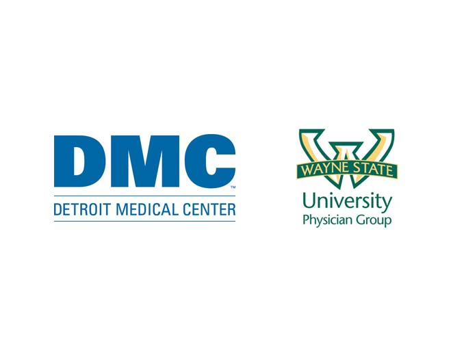 DMC and Wayne State Physician Group logos