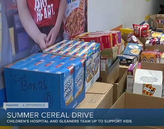 Summer cereal drive donation boxes