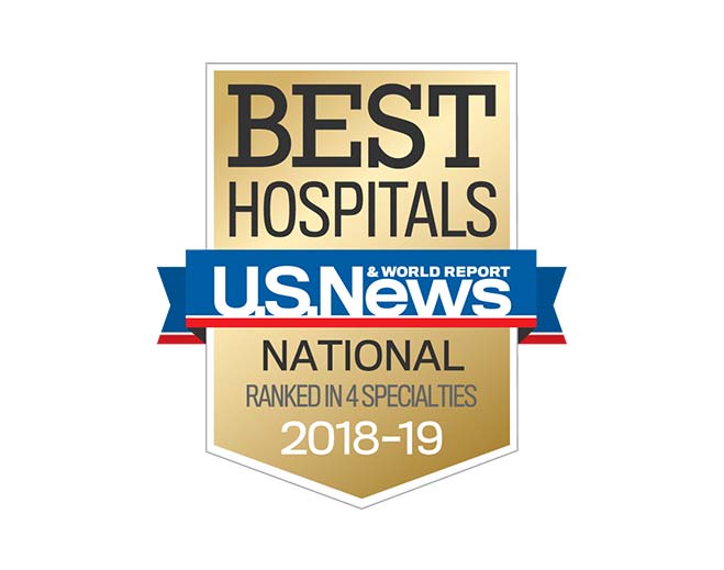 US News Best Hospitals 2018 award badge