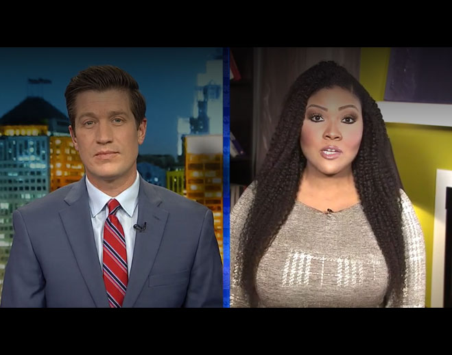 Split screen TV health interview