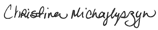 signature Christina Michajlyszyn, DSc, PT, FACHE's signature