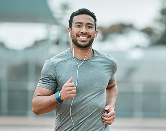 Man enjoying his outdoor run