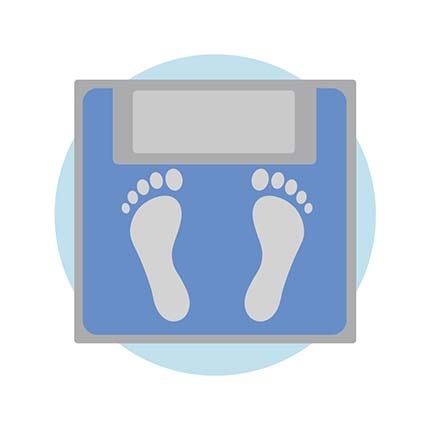feet on scale graphic
