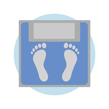 feet on scale graphic