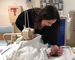 Lachlan and mom in hospital